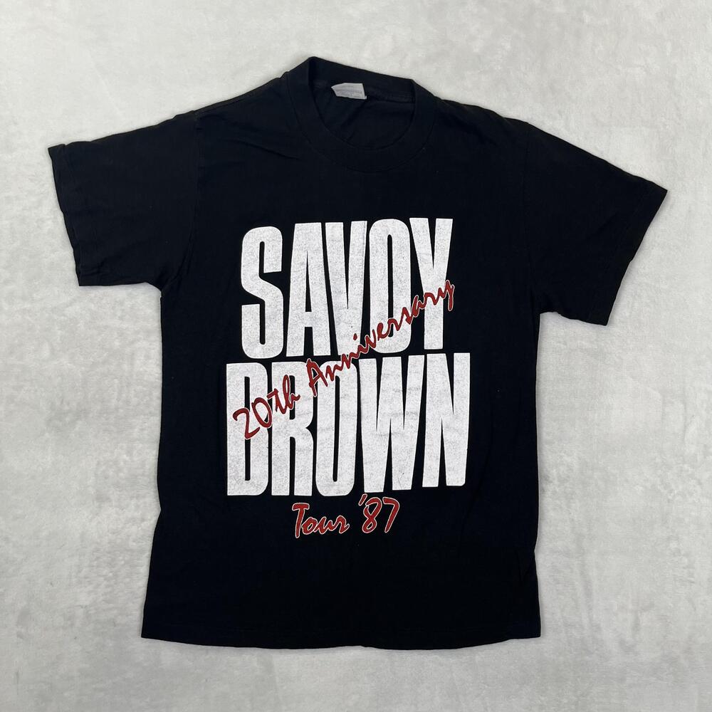 Vintage Savoy Brown Kim Simmonds T-Shirt Mens Medium 20th Anniversary Tour '87